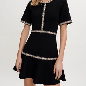 MAJE NEW KNIT DRESS WITH BEAUTIFUL CONTRASTING TRIM